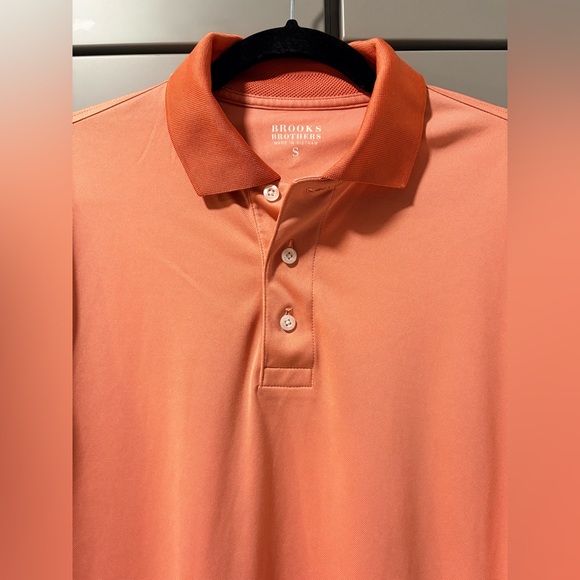 Brooks Brothers Men's Polo Shirt Terra Cotta Orange Performance Golf | Small - Picture 4 of 16